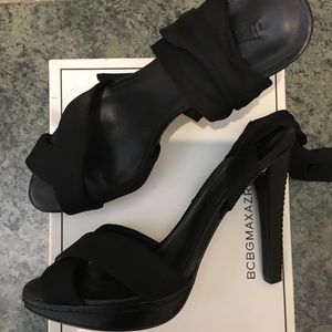 BCBG black sandals